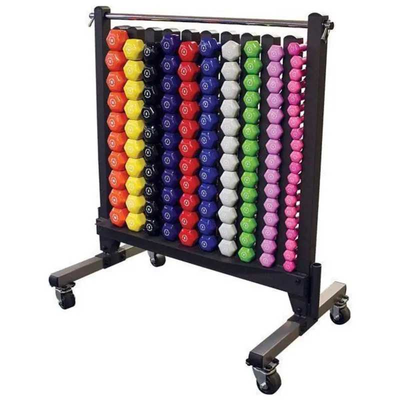 Body-Solid 50 Pair Neoprene Dumbbell Package with Rack