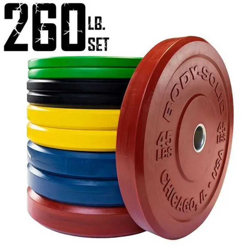 260 lb. Chicago Extreme Color Bumper Plate Set