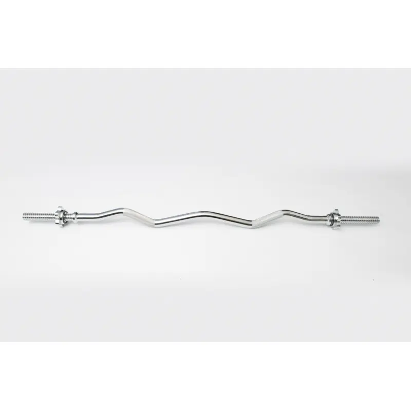 YORK Chrome Spin-Lock Curl Bar With Spin-Lock Collars