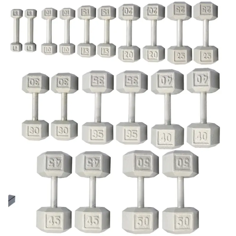 YORK 5-50 lb. Cast Iron Hex Dumbbells