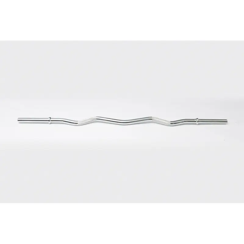 YORK Chrome Curl Bar With Fixed Inner Collars