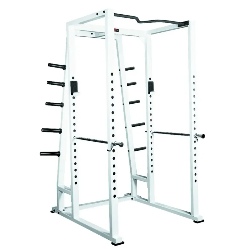 STS Power Rack With Weight Storage, White