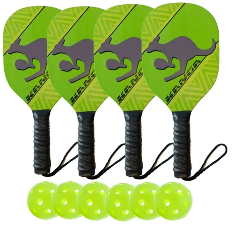 Kanga Wood Paddle Deluxe Bundle - 4 Paddles/6 Balls