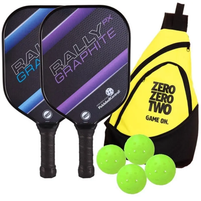 Rally PX Graphite 2-Paddle Bundle W/ Sling Bag - Blue / Purple Paddle