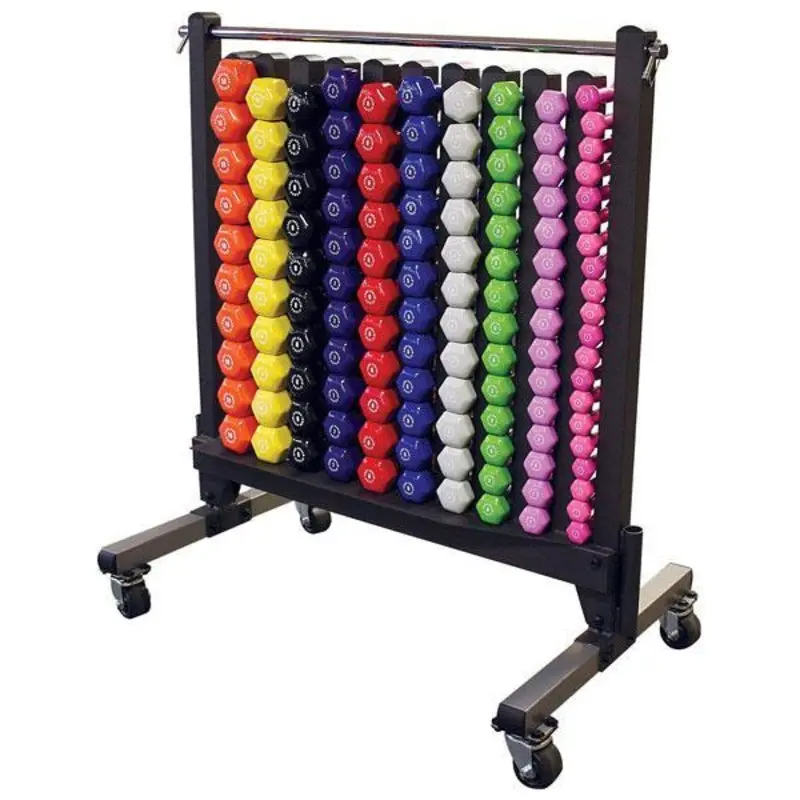 Body-Solid 50 Pair Vinyl Dumbbell Package with Rack