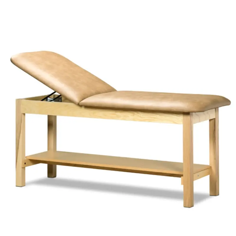 Classic Straight Line Treatment Table with Shelf - Gunmetal