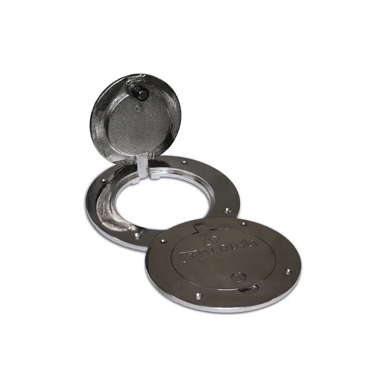 Badminton Locking Chrome Floor Plate/Sleeve - Pair