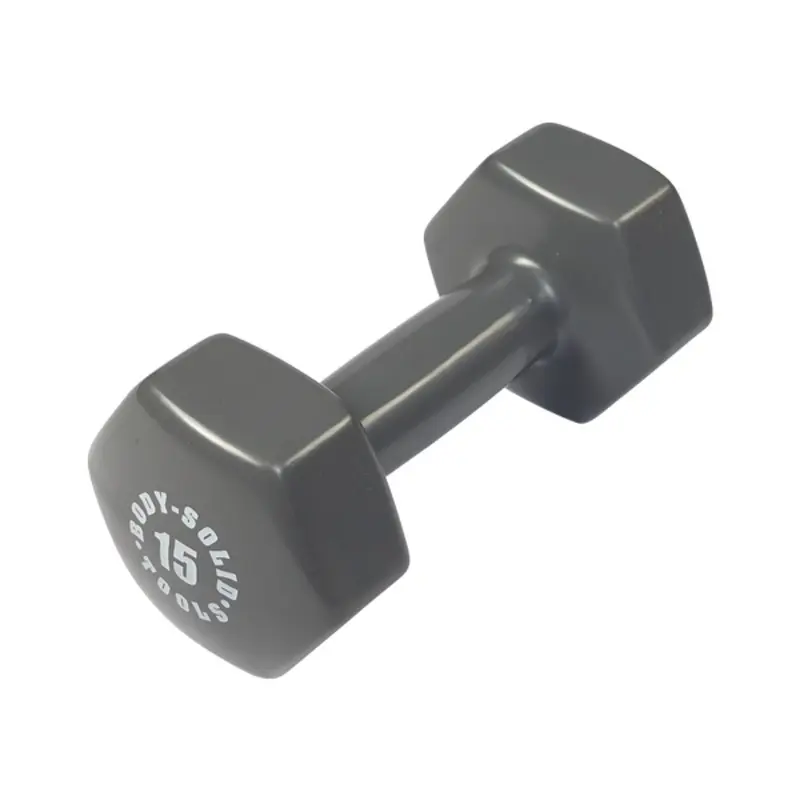 Bodysolid Gray 15lb Vinyl Dumbbell
