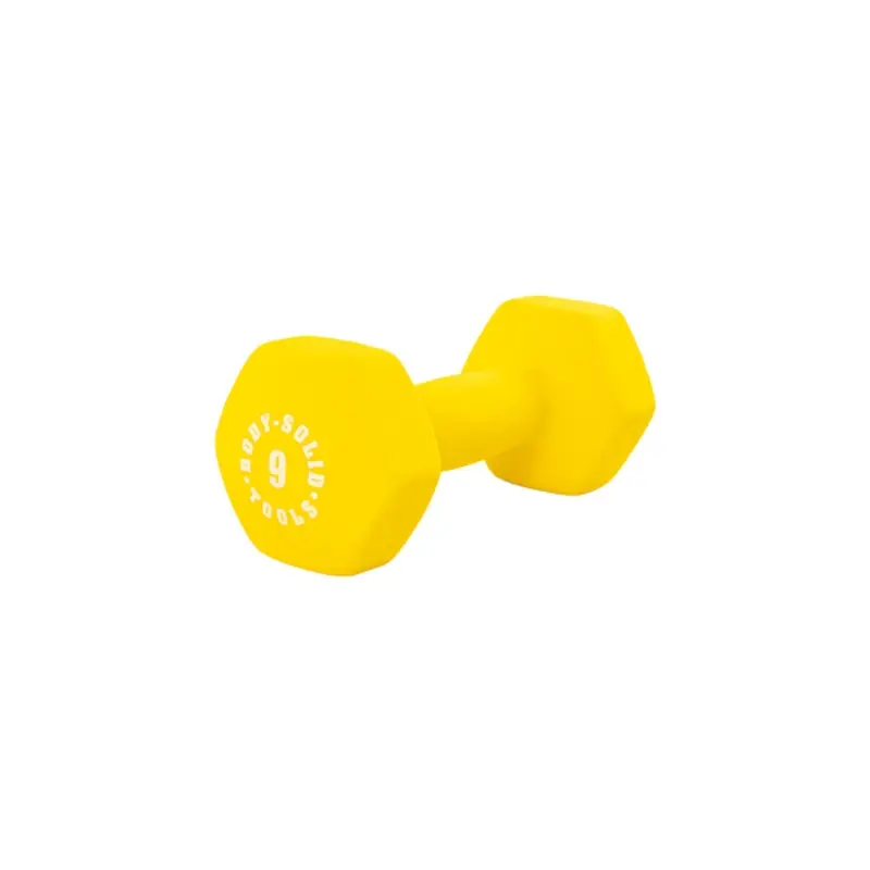 Bodysolid Yellow 9lb Neoprene Dumbbell