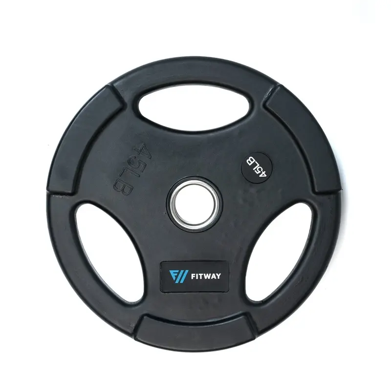 Fitway Olympic Rubber Grip Plate - 45lb