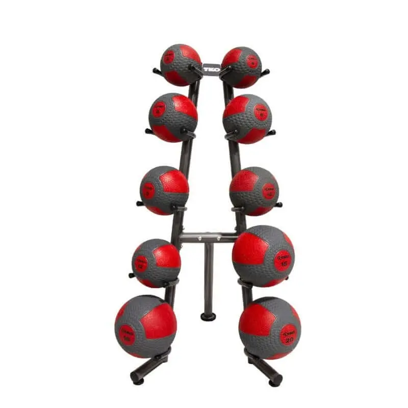 TKO Strength 2lb-20lb Medicine Ball Set with 10 Ball Rack & 1 Extra 8lb - S849-CMB2-20