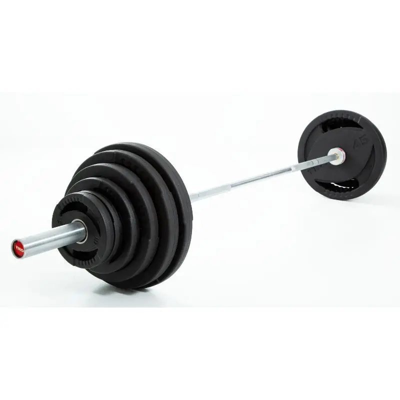 TKO Strength 300Lb Olympic Rubber Plate set w/1,000lb Bar & Collars - 803OR-300K