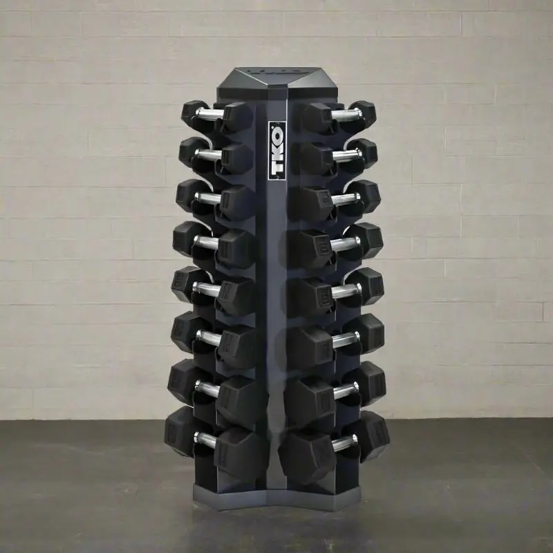 TKO Strength 8 Pair Vertical Dumbbell Rack for Hex Dumbbells - 826VDR8-SM