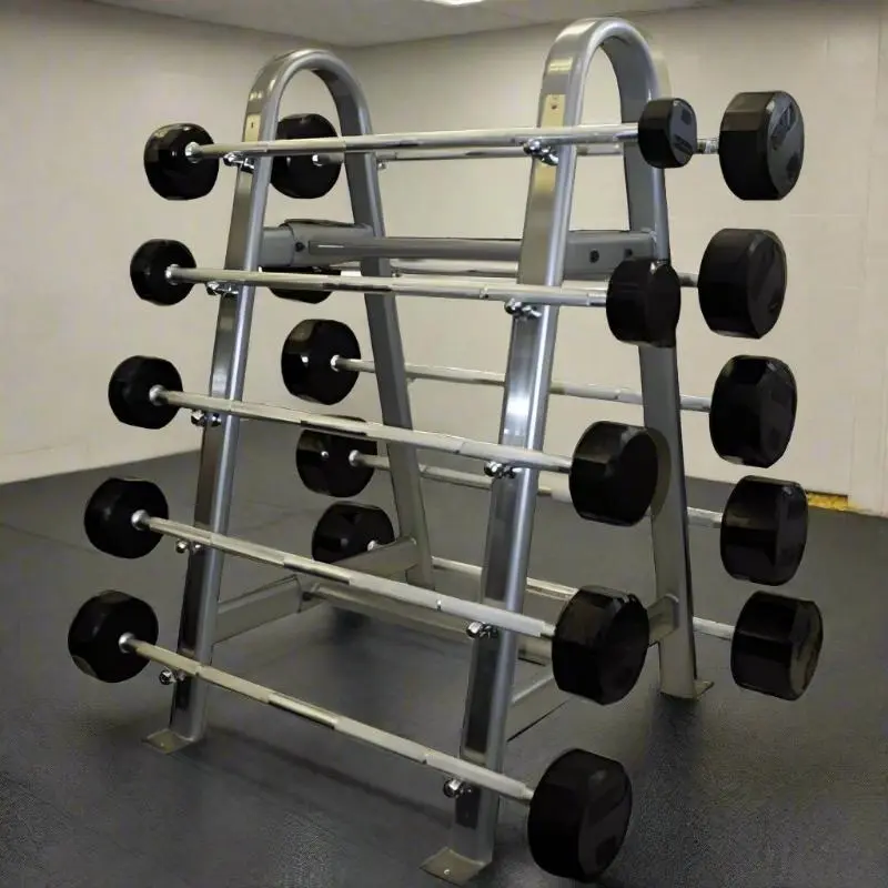 TROY COMMPAC-TSBR110 Rubber Straight Barbell Set 20-110 lbs with Rack