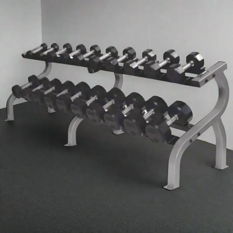 TROY COMMPAC-TSDR50 5-50 lb Rubber Dumbbell Set with Rack