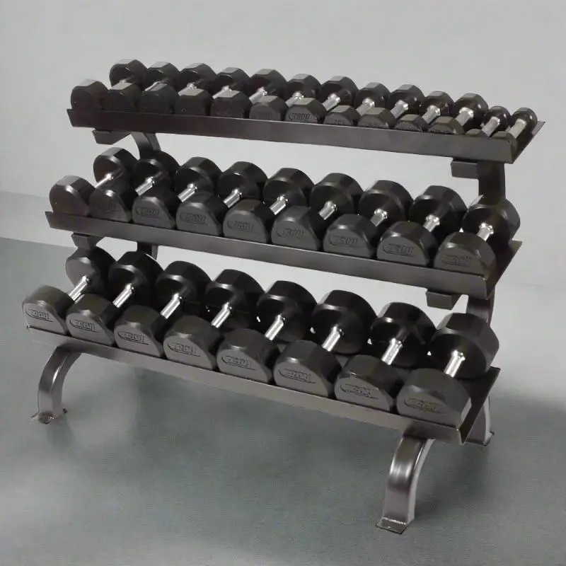 Troy VERTPAC-TSDR75 12-Sided Dumbbells Set with 3 Tier Shelf Rack