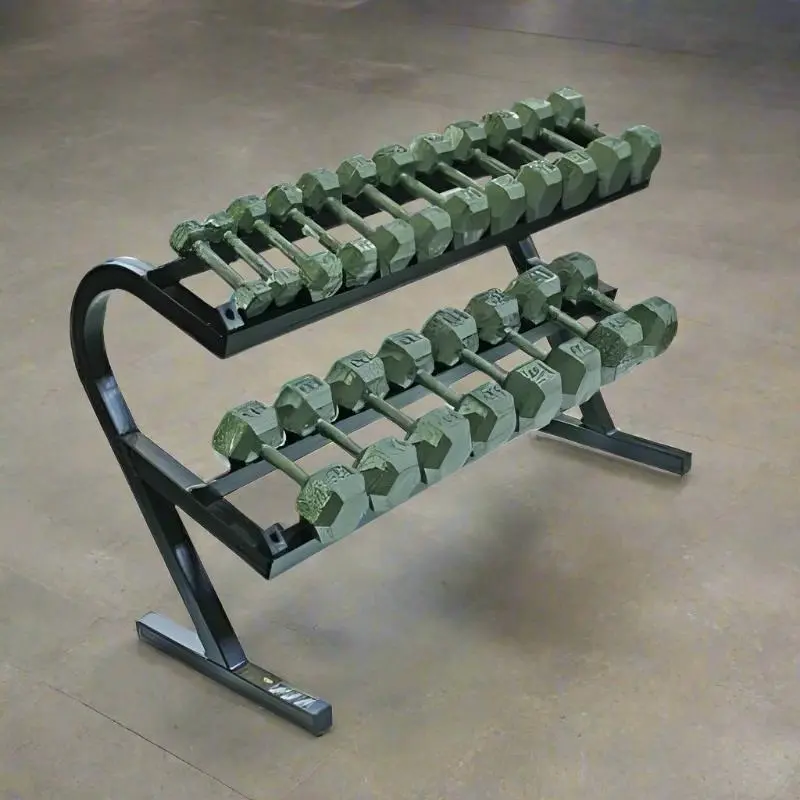 USA Sports by Troy VERTPAC-IHD50 Iron Hex Dumbbell Set with Rack