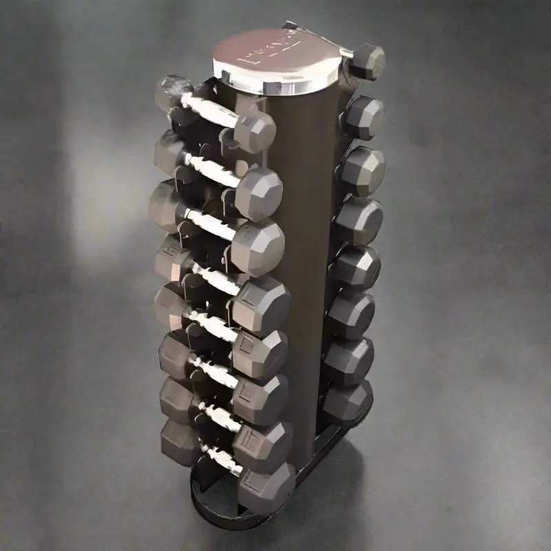 VTX VERTPAC-SDR25 8-Pair Rubber Dumbbell Set with Rack