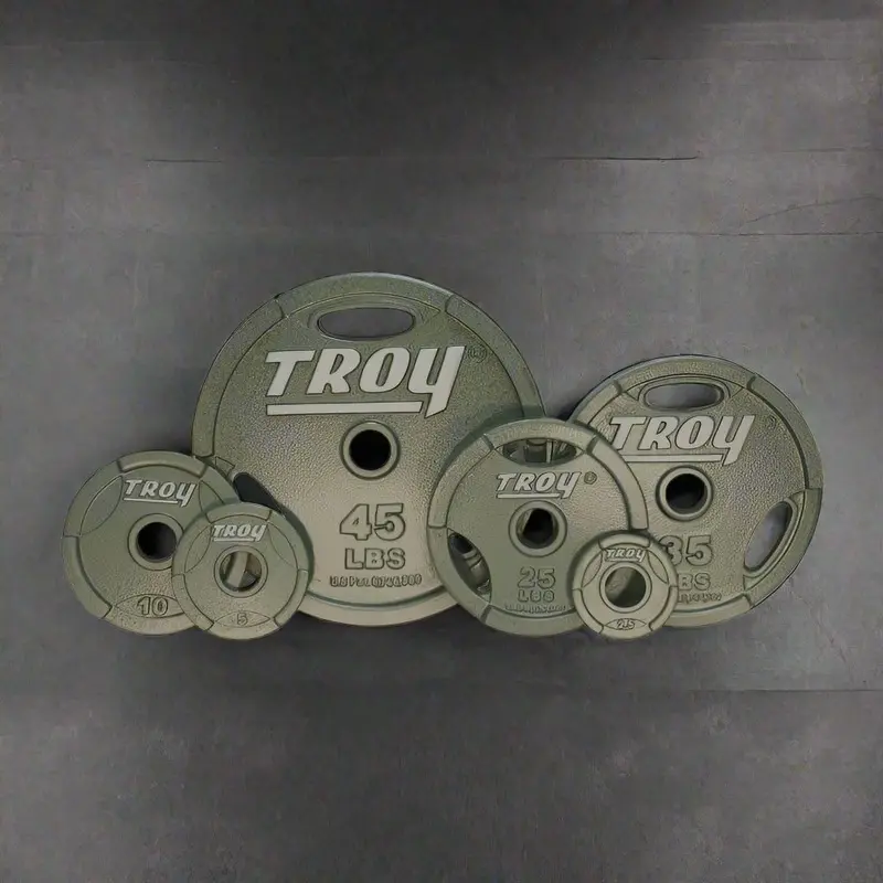 TROY GO Machined Olympic Grip Plate Gray 255lb Set