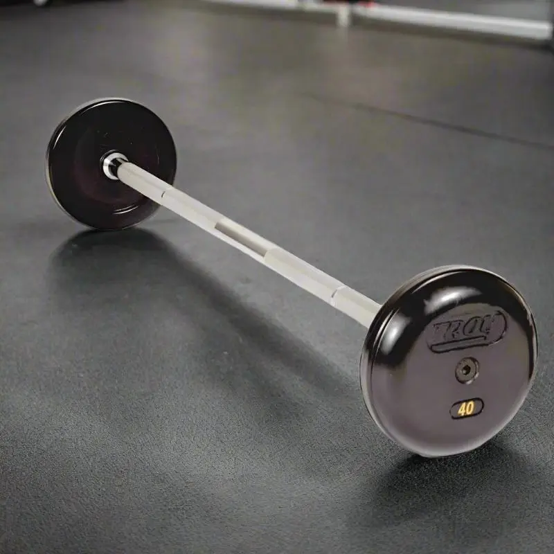 TROY RUFB-020-110R Pro Style Straight Barbell 20 - 110lb Set - Rubber-Encased Plates