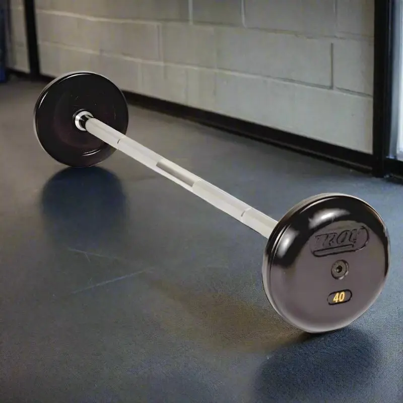 TROY RUFB-025-115R Pro Style Straight Barbell 25 - 115lb Set - Rubber-Encased Plates