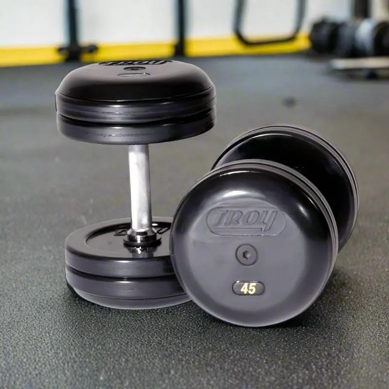 Troy RUFD-R Rubber Encased Straight Handle Pro Style Dumbbell Set