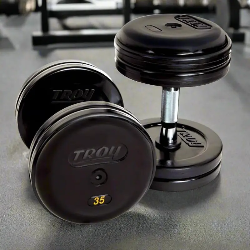 TROY RUFDC-R Pro Dumbbell with Contoured Handle & Rubber Endcaps