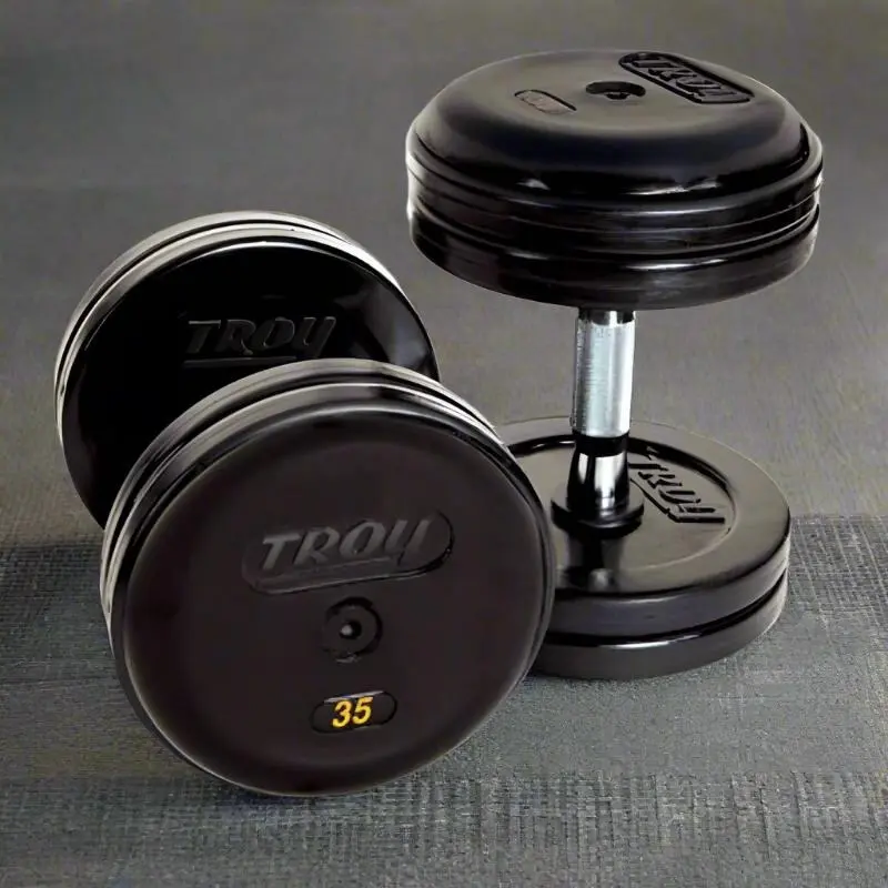 TROY RUFDC-R Rubber Encased Pro Style Dumbbell Set Contoured Handles