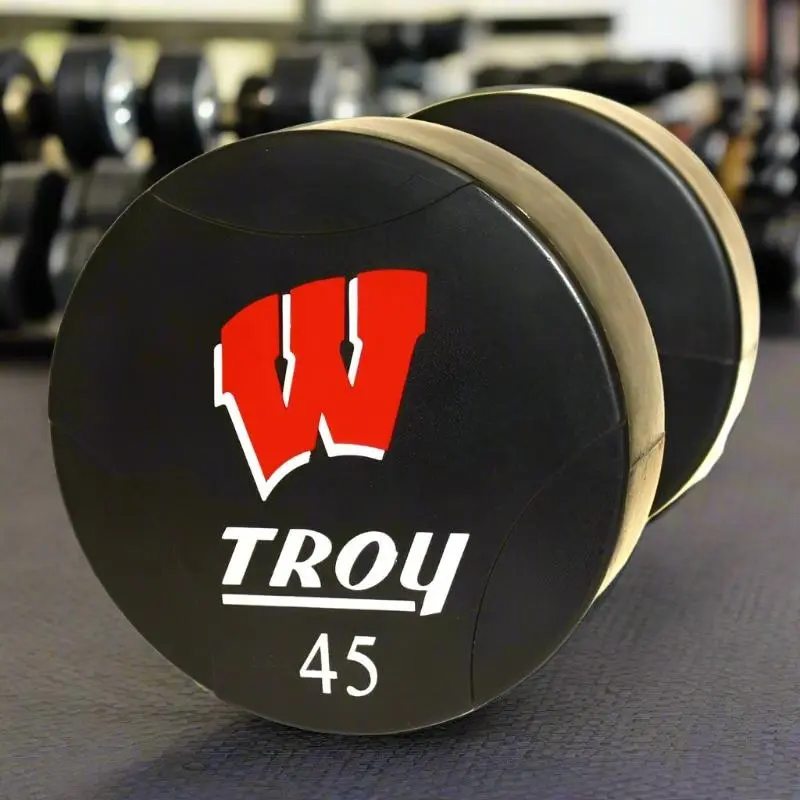 Troy TSD-UTL Urethane T-Clog Logo Dumbbell Set