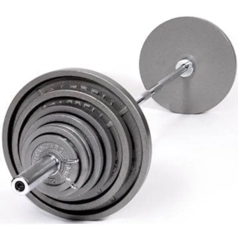 USA by Troy OSS-300  Olympic 300lb Weight Set Gray Plates with Chrome Bar