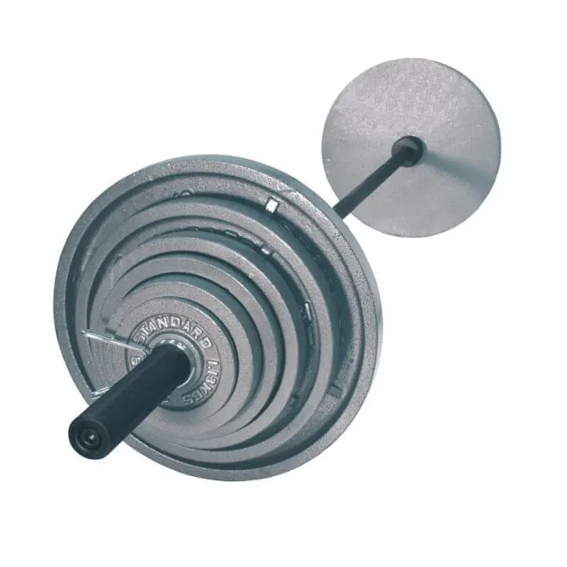 USA by Troy OSS-300B  Olympic 300lb Weight Set Gray Plates with Black Bar