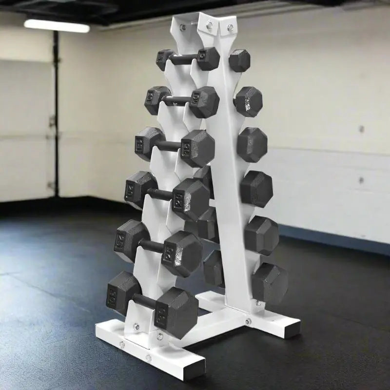 USA by Troy VERTPAC-IHD30 Iron Hex Dumbbells & A-Frame Rack