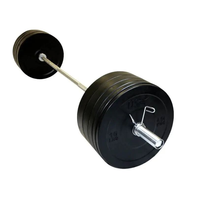 USA Sports by Troy GBOSS-305SBP  305lb Bumper Plate Set with Olympic Bar
