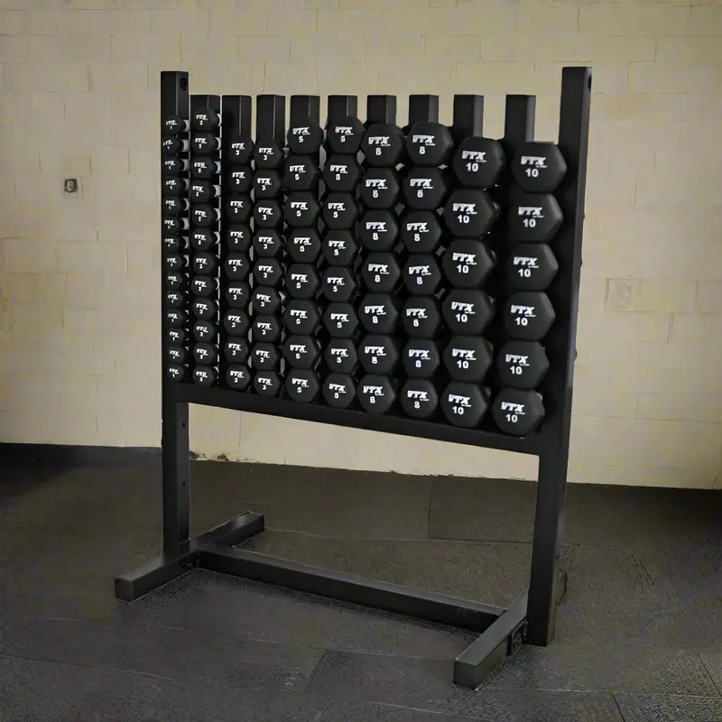VTX MDR-DNPAC Locking Rack with 43 Pairs of Neoprene Coated Dumbbells