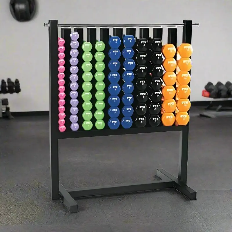 VTX MDR-DVPAC Locking Rack with 43 Pairs of Vinyl Coated Dumbbells