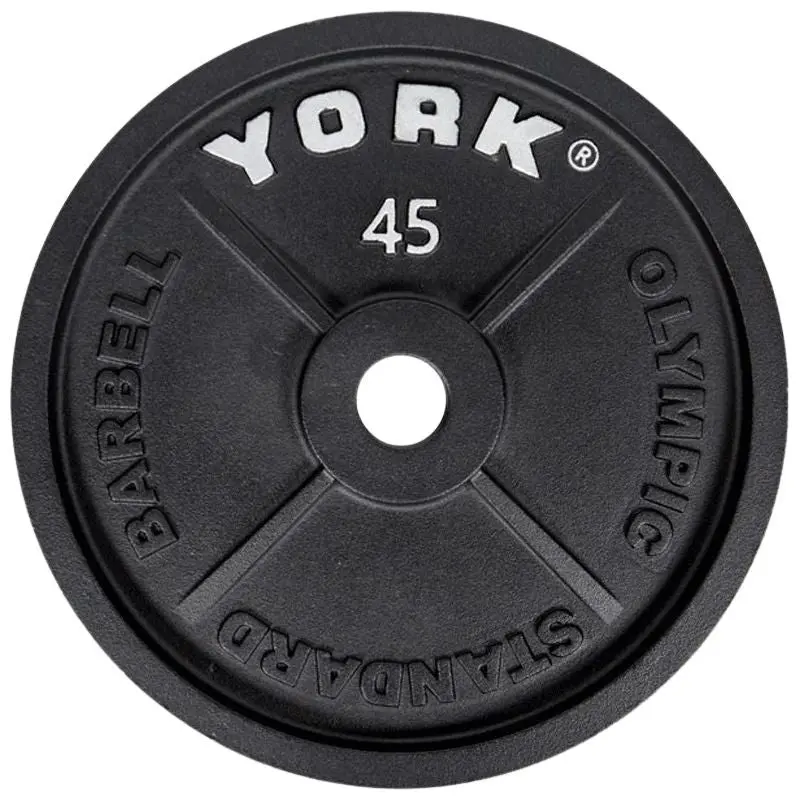 YORK 2 Cast Iron Olympic Plates - Black