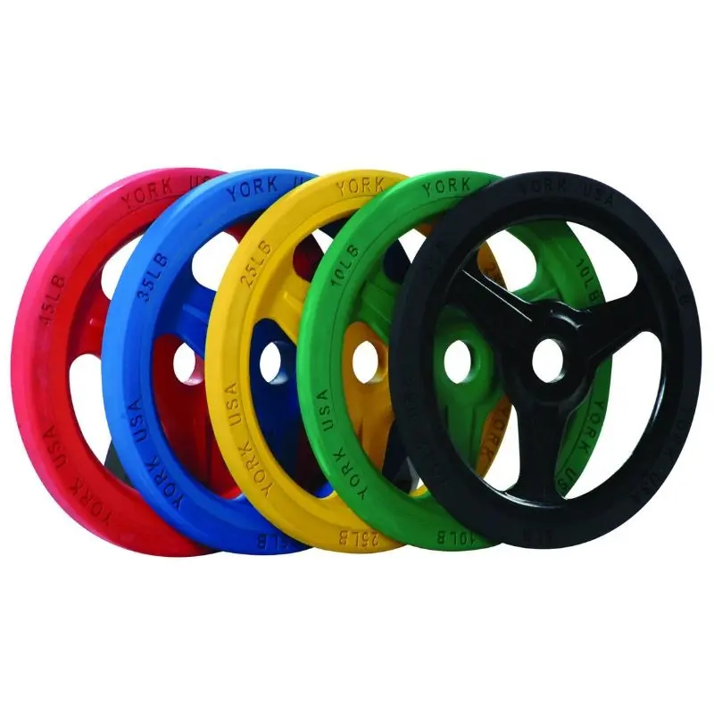 YORK Colored Bumper Grip Plates - Aluminum Milled Plate