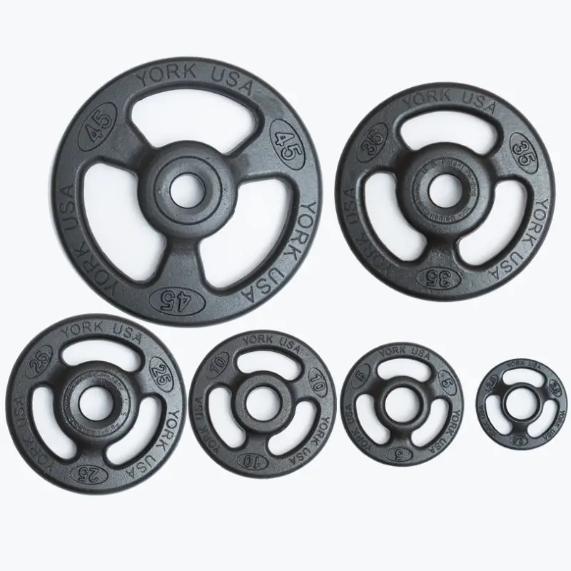YORK "ISO-GRIP" Steel Composite Olympic Grip Plate - Black