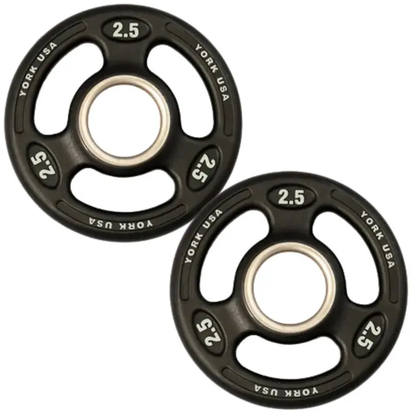 YORK "ISO-Grip" Urethane Plate - Black - 2.5lb to 45lb