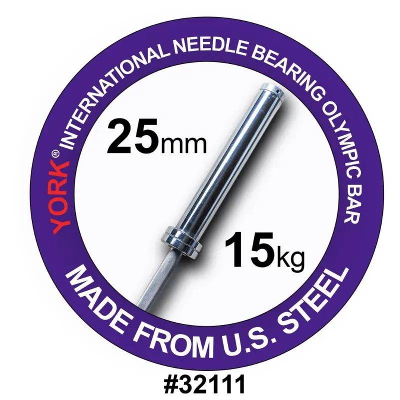 YORK Womens Needle Bearing Olympic Training Weight Bar, 25 mm | 32111