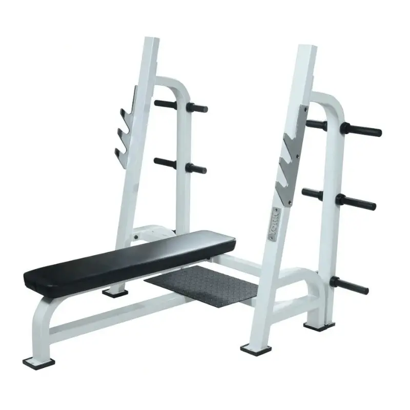 York STS Olympic Flat Bench w/ Gun Racks White | 54041