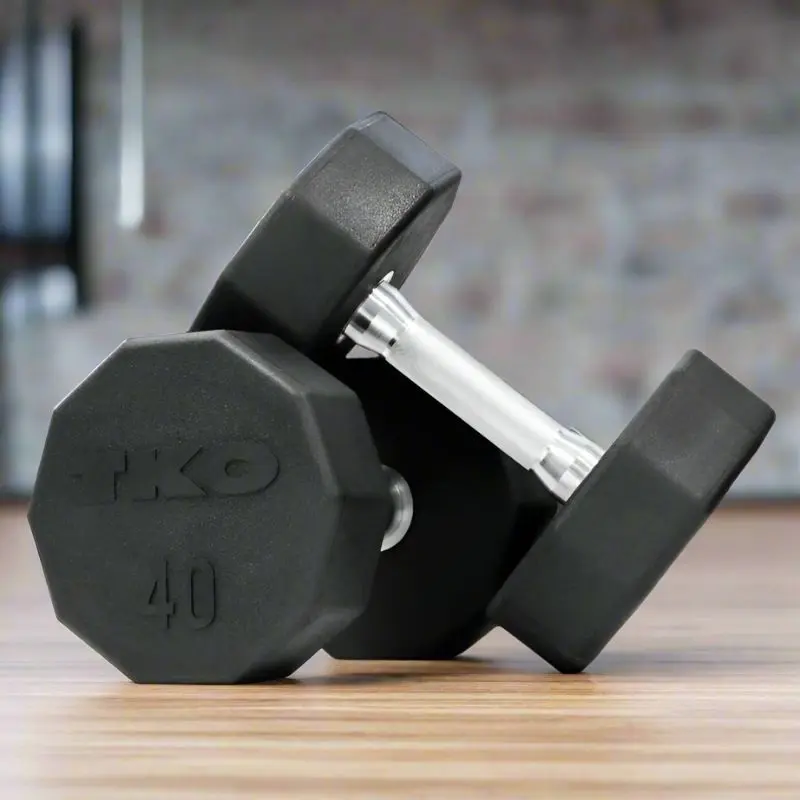 TKO Strength 10-Sided Rubber Dumbbell Sets - 829TR
