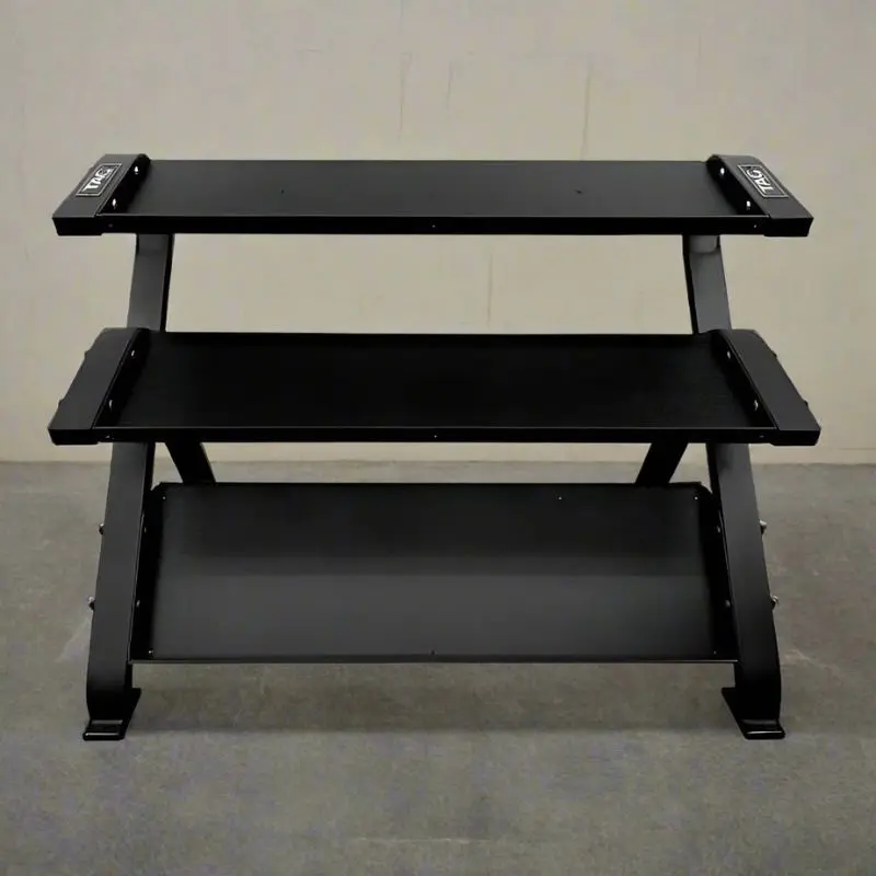 TAG Fitness 3 Tier Horizontal HEX Dumbbell Rack - Black Frame