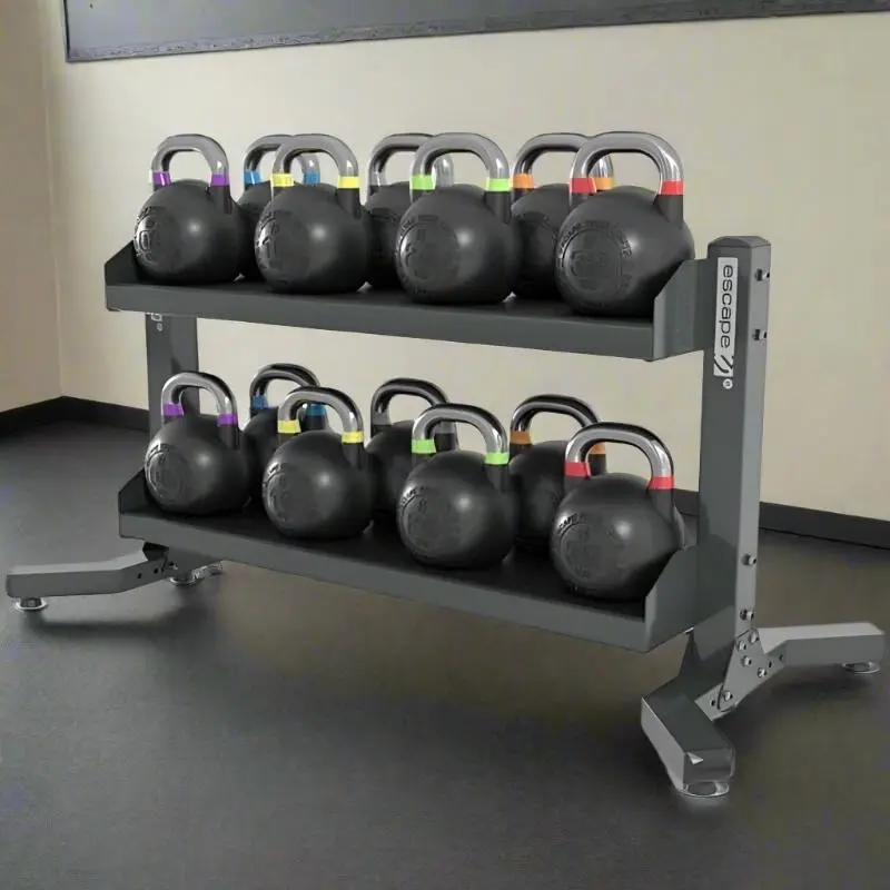 Escape Fitness CKB8322R Competition Kettlebell Set with Rigid Rack