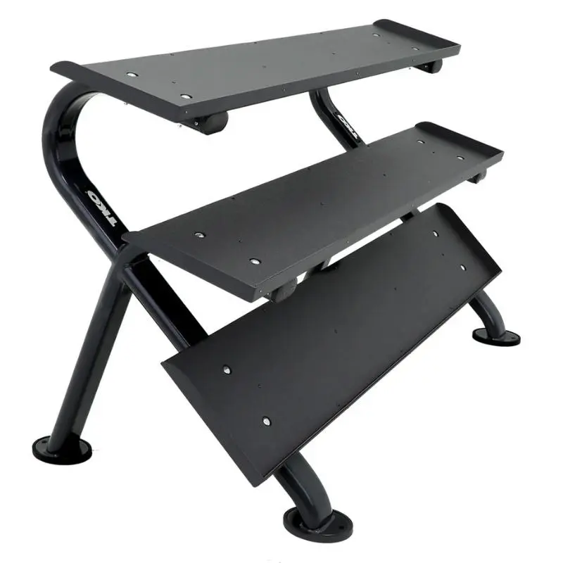 TKO Strength 3-Tier Horizontal Dumbbell Rack for Hex Dumbbells - 890HDR-BK