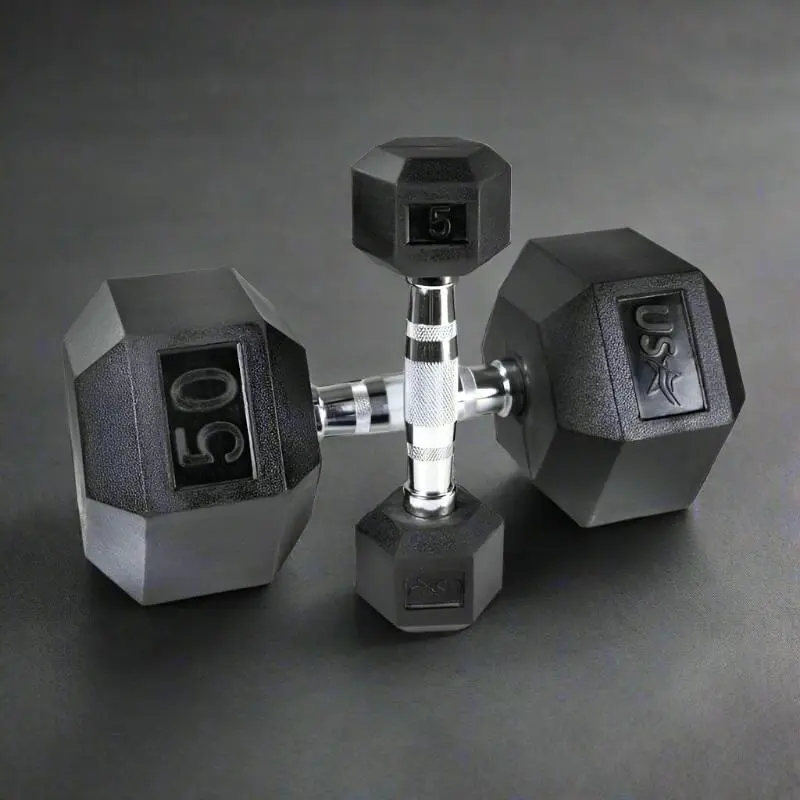 USA by Troy HD-R Rubber Hex Dumbbells