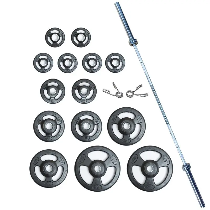 York 300lb Iso-Grip Rubber-Encased Steel Olympic Plate Set