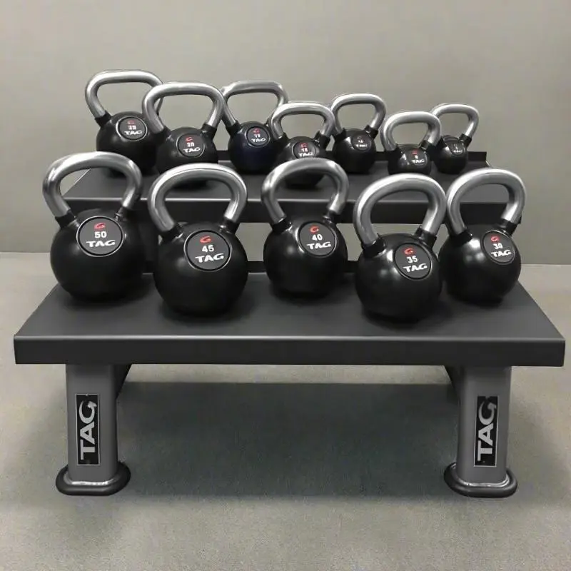 TAG Fitness RKETL Rubber Encased Kettlebell with Chemical Chrome Handle