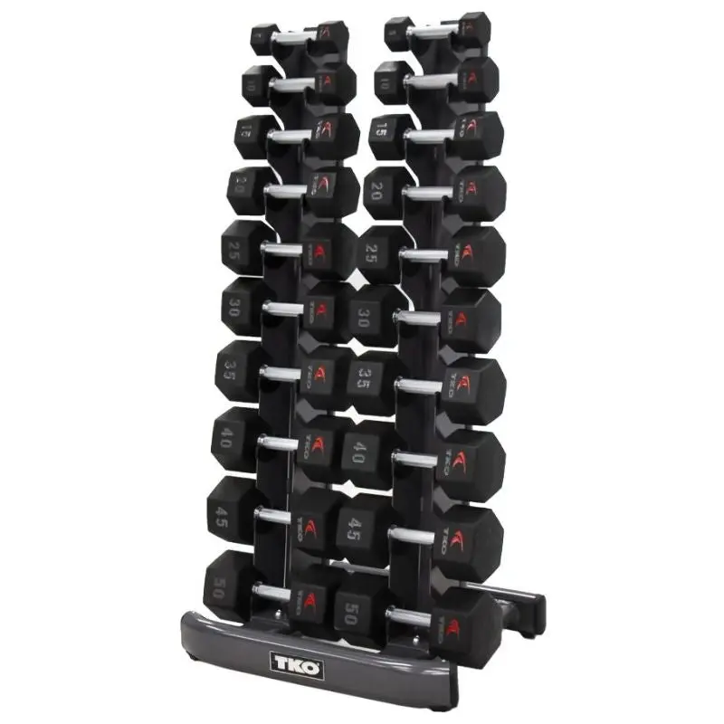 TKO Strength 10 Pair Vertical Dumbbell Rack for Hex Dumbbells - 840VDR10-BK