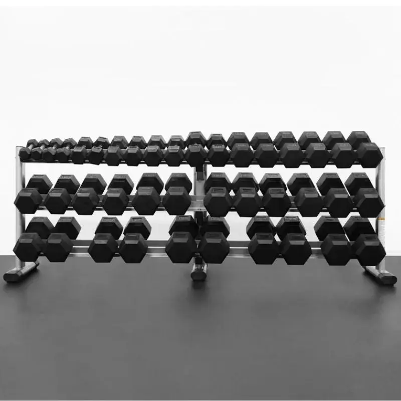 BodyKore RB5100 5-100lb Rubber Hex Dumbbell Set